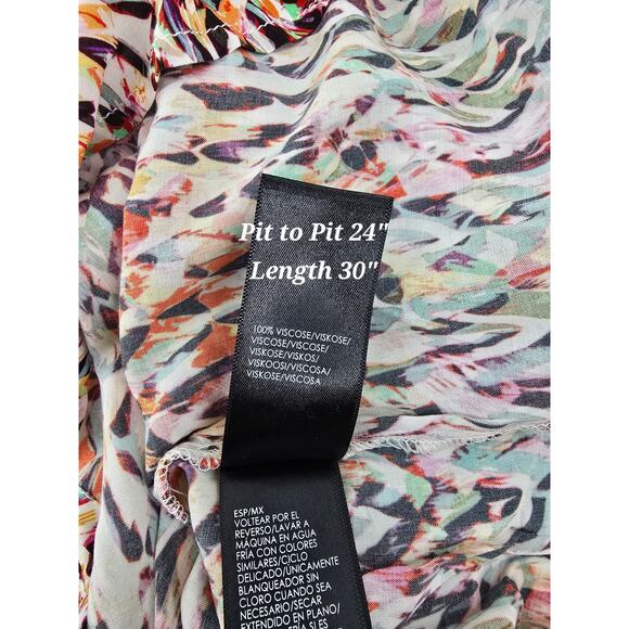 Liverpool Los Angeles Abstract Feather Print Button-Up Top – XL - Picture 7 of 8